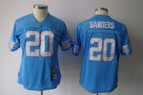 Lions #20 Barry Sanders Blue Women's Throwback Team Color Stitched NFL Jersey